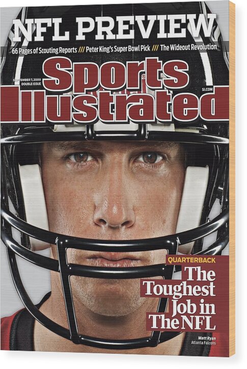 Season Wood Print featuring the photograph Atlanta Falcons Qb Matt Ryan, 2009 Nfl Football Preview Sports Illustrated Cover by Sports Illustrated