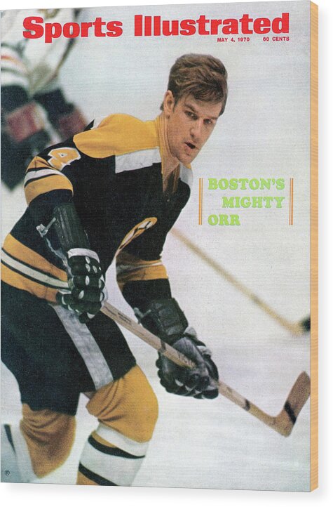 Playoffs Wood Print featuring the photograph Boston Bruins Bobby Orr, 1970 Nhl Eastern Division Sports Illustrated Cover by Sports Illustrated