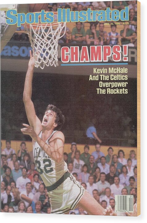 Playoffs Wood Print featuring the photograph Boston Celtics Kevin Mchale, 1986 Nba Finals Sports Illustrated Cover by Sports Illustrated