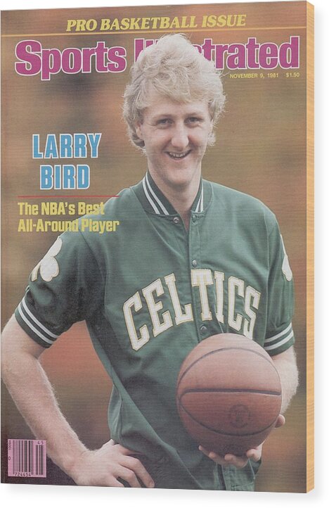 Magazine Cover Wood Print featuring the photograph Boston Celtics Larry Bird, 1981 Nba Preview Sports Illustrated Cover by Sports Illustrated