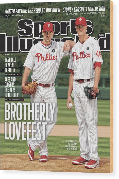 Magazine Cover Wood Print featuring the photograph Brotherly Lovefest Sports Illustrated Cover by Sports Illustrated