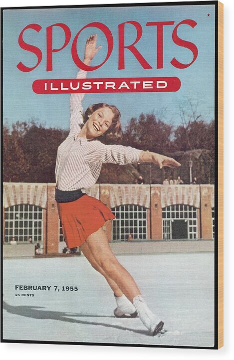 Magazine Cover Wood Print featuring the photograph Carol Heiss, Figure Skating Sports Illustrated Cover by Sports Illustrated