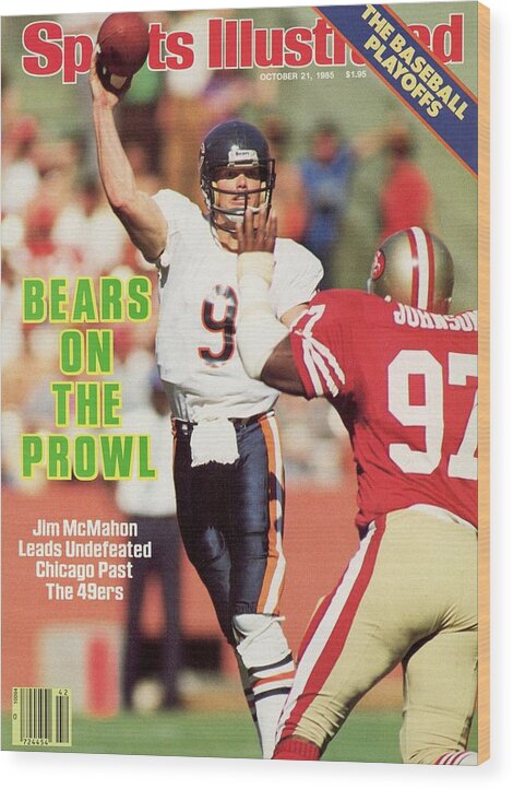 Candlestick Park Wood Print featuring the photograph Chicago Bears Qb Jim Mcmahon... Sports Illustrated Cover by Sports Illustrated