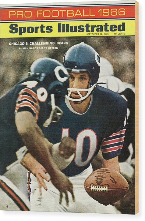 Magazine Cover Wood Print featuring the photograph Chicago Bears Qb Rudy Bukich, 1966 Nfl Football Preview Sports Illustrated Cover by Sports Illustrated