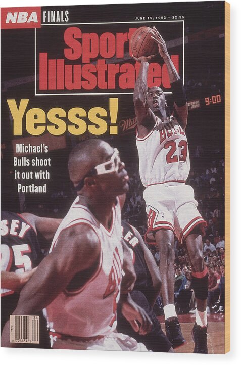 Playoffs Wood Print featuring the photograph Chicago Bulls Michael Jordan, 1992 Nba Finals Sports Illustrated Cover by Sports Illustrated