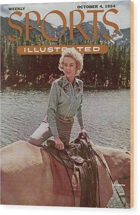 Horse Wood Print featuring the photograph Cowgirl Sporting Look Sports Illustrated Cover by Sports Illustrated
