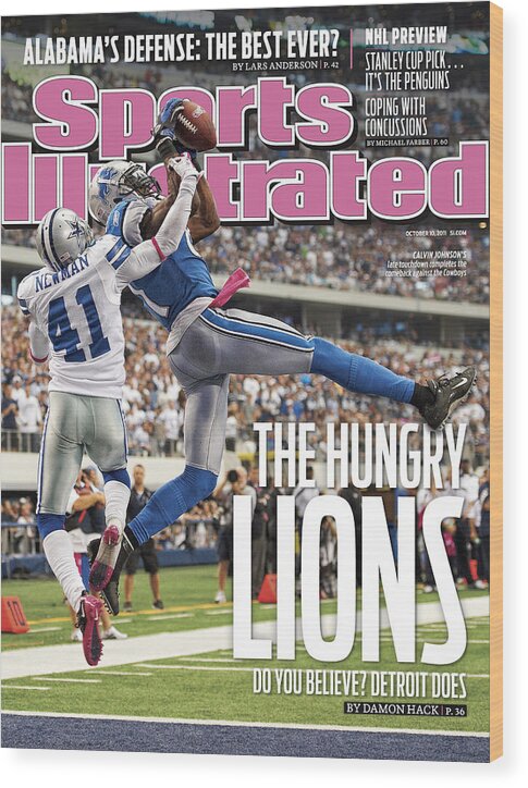 Magazine Cover Wood Print featuring the photograph Detroit Lions V Dallas Cowboys Sports Illustrated Cover by Sports Illustrated
