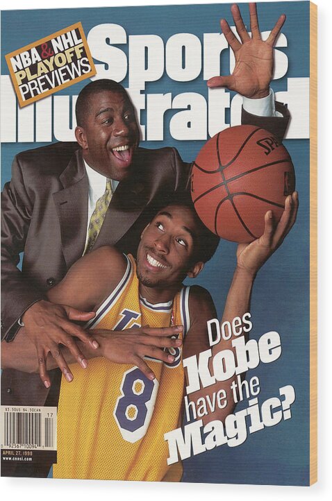 Magazine Cover Wood Print featuring the photograph Does Kobe Have The Magic Sports Illustrated Cover by Sports Illustrated
