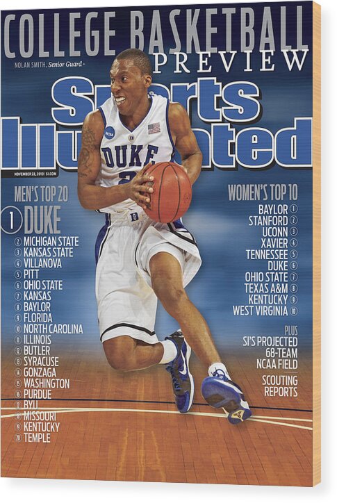 Playoffs Wood Print featuring the photograph Duke University Nolan Smith, 2010 College Basketball Sports Illustrated Cover by Sports Illustrated