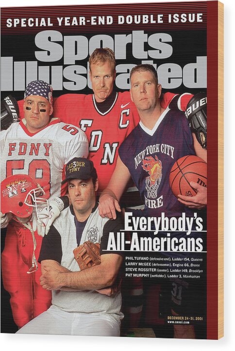 Magazine Cover Wood Print featuring the photograph Everybodys All-americans Athletes Of The New York City Fire Sports Illustrated Cover by Sports Illustrated