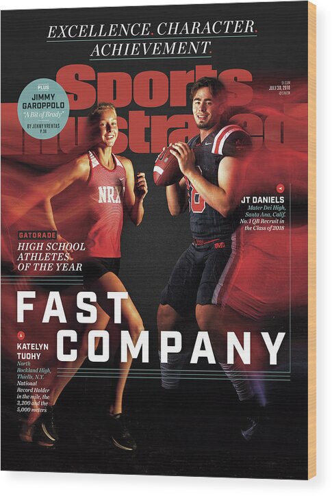 Sports Illustrated Wood Print featuring the photograph Fast Company 2018 Gatorade High School Athletes Of The Year Sports Illustrated Cover by Sports Illustrated