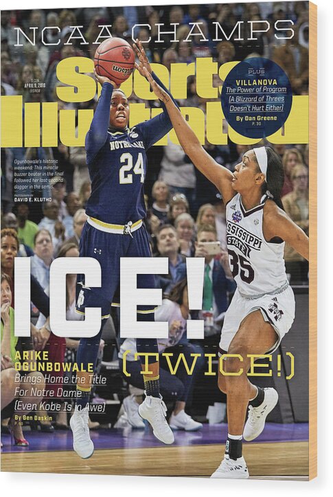Point Wood Print featuring the photograph Ice Twice Arike Ogunbowale Brings Home The Title For Notre Sports Illustrated Cover by Sports Illustrated