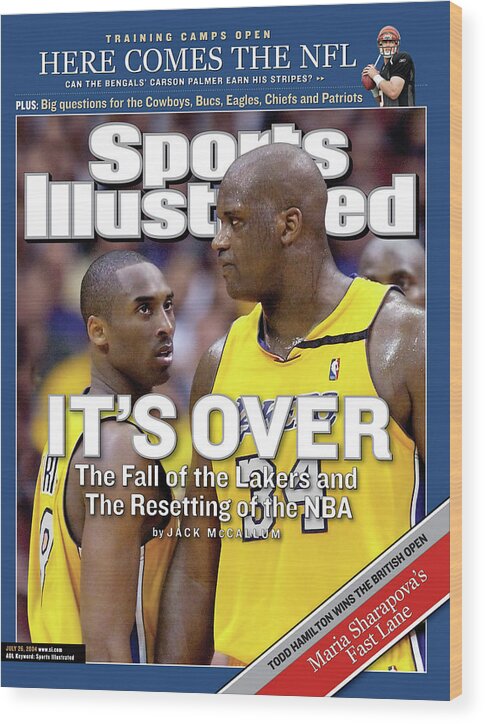 Magazine Cover Wood Print featuring the photograph Its Over The Fall Of The Lakers And The Resetting Of The Nba Sports Illustrated Cover by Sports Illustrated