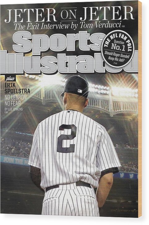 Magazine Cover Wood Print featuring the photograph Jeter On Jeter The Exit Interview Sports Illustrated Cover by Sports Illustrated