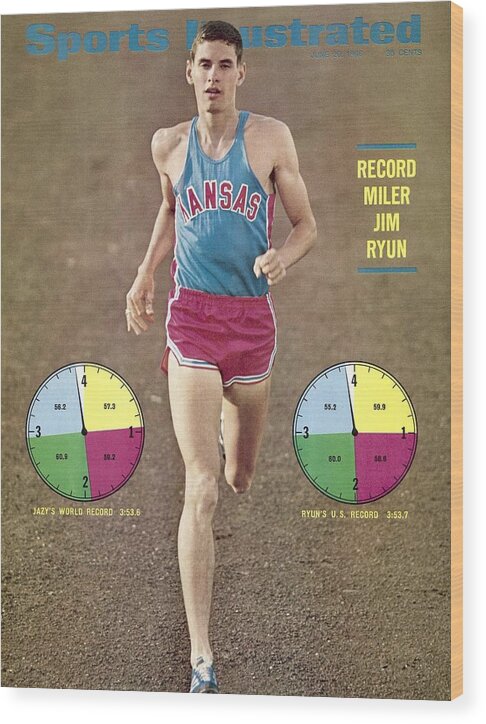 Magazine Cover Wood Print featuring the photograph Kansas Jim Ryun Sports Illustrated Cover by Sports Illustrated