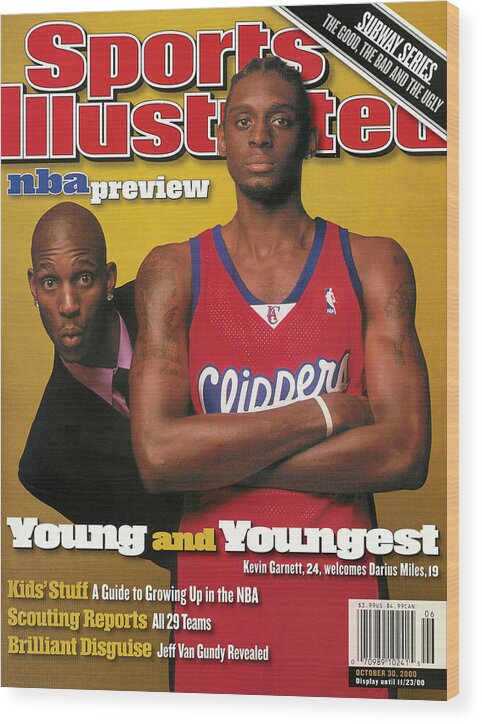 Nba Pro Basketball Wood Print featuring the photograph Los Angeles Clippers Darius Miles And Minnesota Sports Illustrated Cover by Sports Illustrated