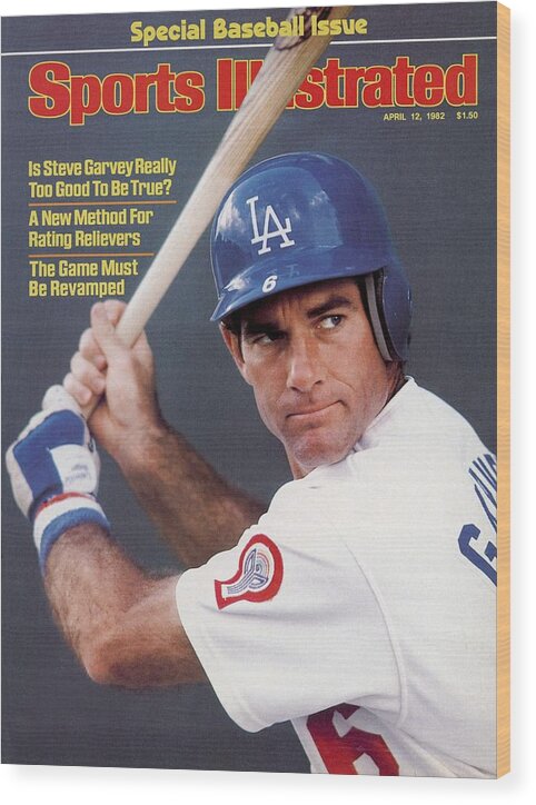 Magazine Cover Wood Print featuring the photograph Los Angeles Dodgers Steve Garvey Sports Illustrated Cover by Sports Illustrated