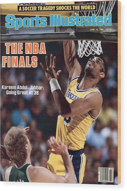 Playoffs Wood Print featuring the photograph Los Angeles Lakers Kareem Abdul-jabbar, 1985 Nba Finals Sports Illustrated Cover by Sports Illustrated