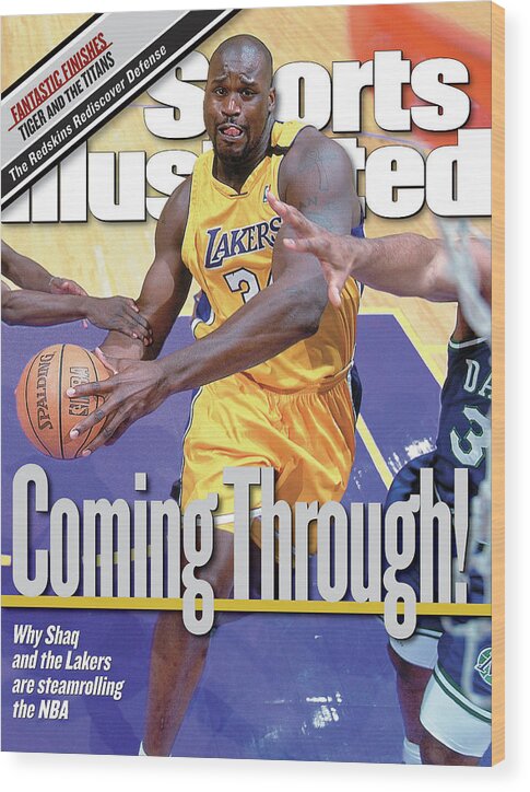 Nba Pro Basketball Wood Print featuring the photograph Los Angeles Lakers Shaquille Oneal... Sports Illustrated Cover by Sports Illustrated