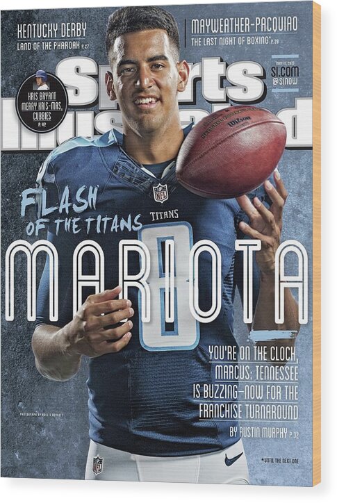 Magazine Cover Wood Print featuring the photograph Mariota Flash Of The Titans Sports Illustrated Cover by Sports Illustrated