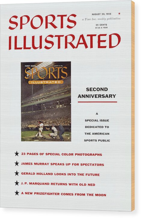 Magazine Cover Wood Print featuring the photograph Milwaukee Braves Eddie Mathews... Sports Illustrated Cover by Sports Illustrated