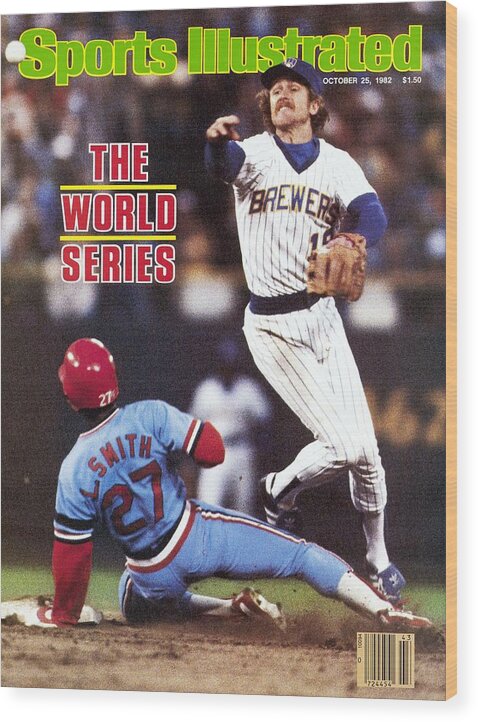 St. Louis Cardinals Wood Print featuring the photograph Milwaukee Brewers Robin Yount, 1982 World Series Sports Illustrated Cover by Sports Illustrated