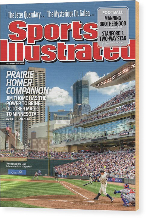 Magazine Cover Wood Print featuring the photograph Minnesota Twins Jim Thome... Sports Illustrated Cover by Sports Illustrated
