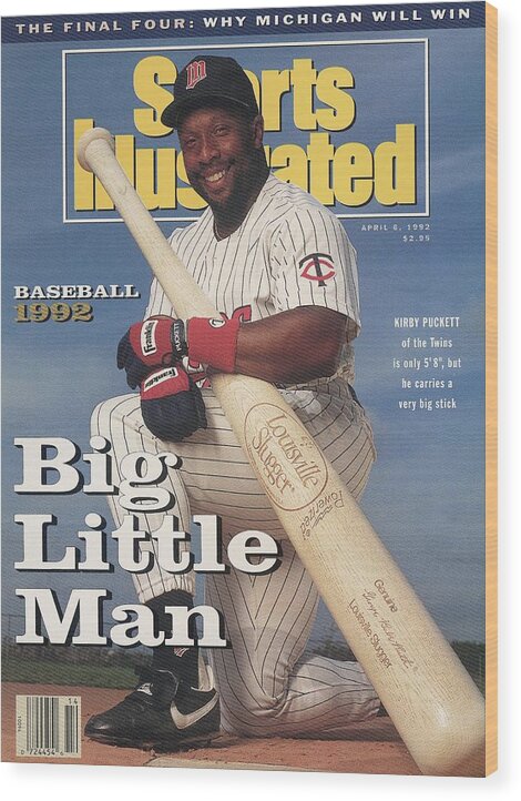American League Baseball Wood Print featuring the photograph Minnesota Twins Kirby Puckett Sports Illustrated Cover by Sports Illustrated