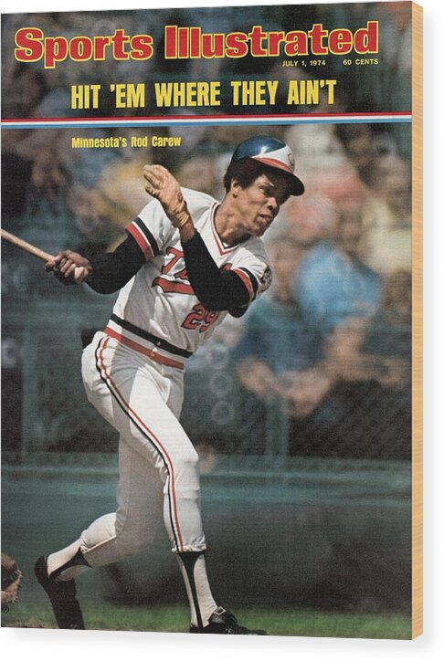 Magazine Cover Wood Print featuring the photograph Minnesota Twins Rod Carew... Sports Illustrated Cover by Sports Illustrated