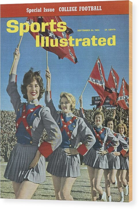 Magazine Cover Wood Print featuring the photograph Mississippi Cheerleaders, 1962 Cotton Bowl Sports Illustrated Cover by Sports Illustrated