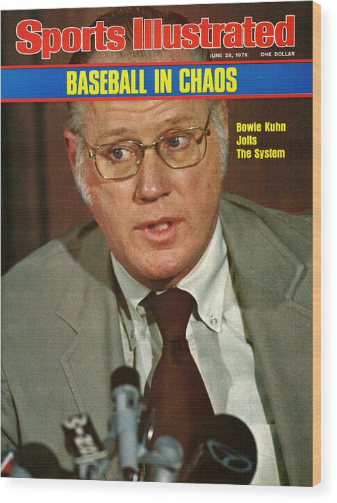 Magazine Cover Wood Print featuring the photograph Mlb Commissioner Bowie Kuhn Sports Illustrated Cover by Sports Illustrated