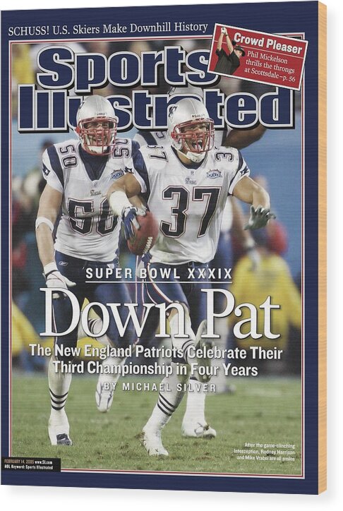 New England Patriots Wood Print featuring the photograph New England Patriots Rodney Harrison And Mike Vrabel, Super Sports Illustrated Cover by Sports Illustrated