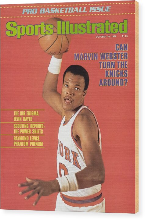 Magazine Cover Wood Print featuring the photograph New York Knicks Marvin Webster Sports Illustrated Cover by Sports Illustrated