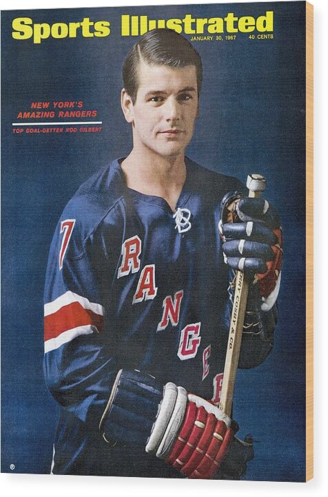 Magazine Cover Wood Print featuring the photograph New York Rangers Rod Gilbert Sports Illustrated Cover by Sports Illustrated