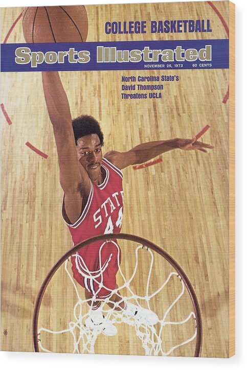 Magazine Cover Wood Print featuring the photograph North Carolina State David Thompson Sports Illustrated Cover by Sports Illustrated