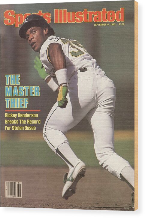 Magazine Cover Wood Print featuring the photograph Oakland Athletics Rickey Henderson... Sports Illustrated Cover by Sports Illustrated