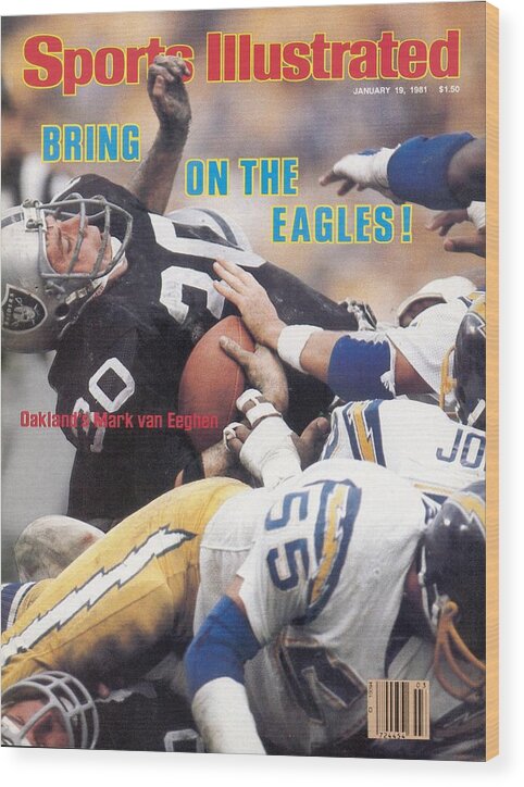 Magazine Cover Wood Print featuring the photograph Oakland Raiders Mark Van Eeghen, 1981 Afc Championship Sports Illustrated Cover by Sports Illustrated