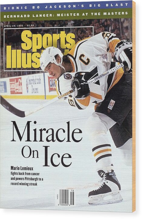 Magazine Cover Wood Print featuring the photograph Pittsburgh Penguins Mario Lemieux... Sports Illustrated Cover by Sports Illustrated