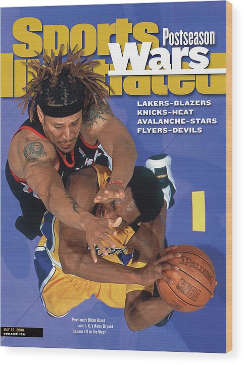 Playoffs Wood Print featuring the photograph Portland Trail Blazers Brian Grant, 2000 Nba Western Sports Illustrated Cover by Sports Illustrated