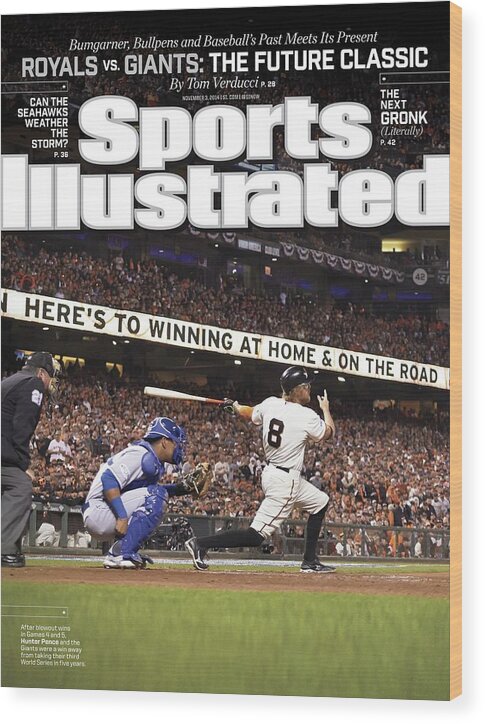 Magazine Cover Wood Print featuring the photograph Royals Vs. Giants The Future Classic Sports Illustrated Cover by Sports Illustrated