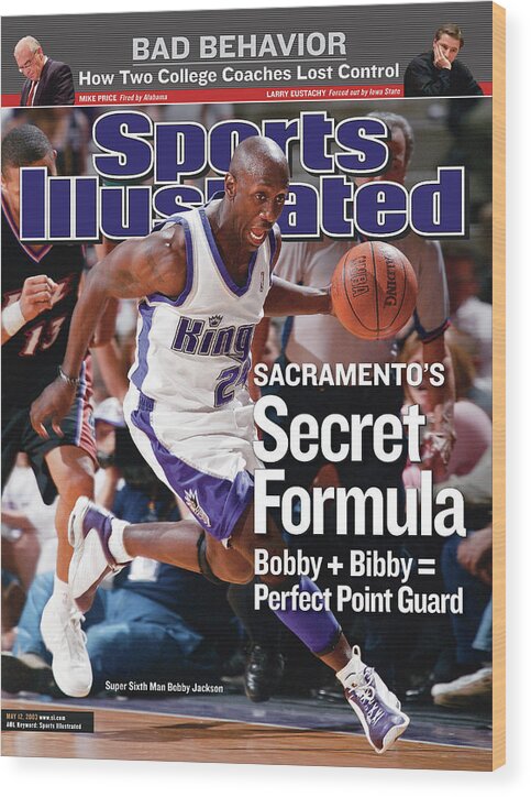 Magazine Cover Wood Print featuring the photograph Sacramento Kings Vs Utah Jazz, 2003 Nba Western Conference Sports Illustrated Cover by Sports Illustrated
