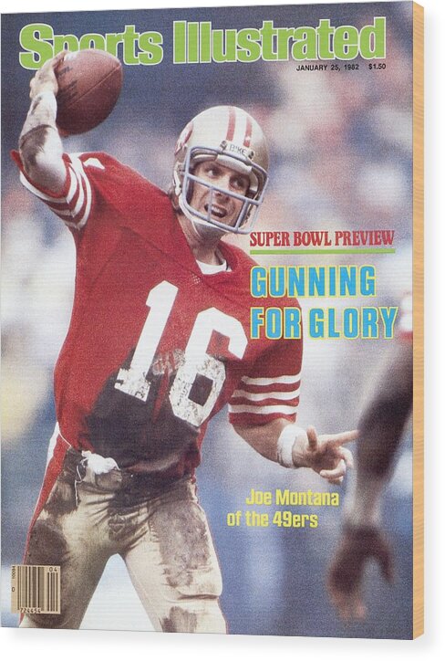 Candlestick Park Wood Print featuring the photograph San Francisco 49ers Qb Joe Montana... Sports Illustrated Cover by Sports Illustrated
