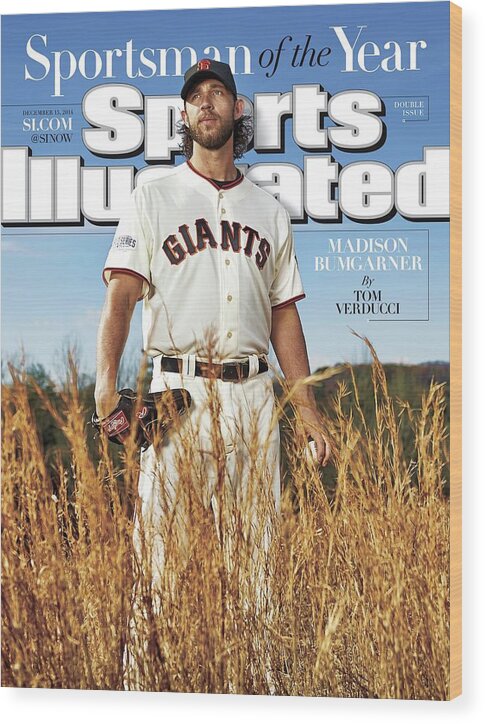 Magazine Cover Wood Print featuring the photograph San Francisco Giants Madison Bumgarner, 2014 Sportsman Of Sports Illustrated Cover by Sports Illustrated