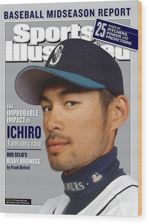 Magazine Cover Wood Print featuring the photograph Seattle Mariners Ichiro Suzuki Sports Illustrated Cover by Sports Illustrated