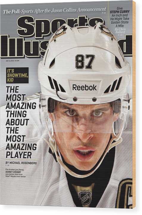 Magazine Cover Wood Print featuring the photograph Sidney Crosby Its Showtime, Kid Sports Illustrated Cover by Sports Illustrated