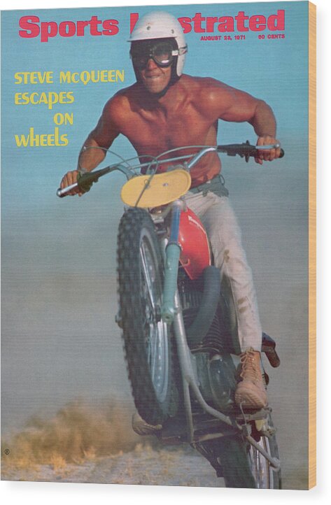 Magazine Cover Wood Print featuring the photograph Steve Mcqueen, Motocross Sports Illustrated Cover by Sports Illustrated