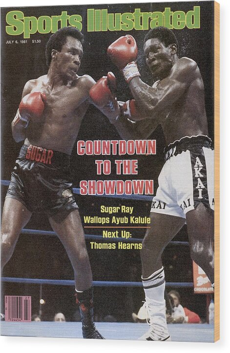 1980-1989 Wood Print featuring the photograph Sugar Ray Leonard, 1981 Wba Light Middleweight Title Sports Illustrated Cover by Sports Illustrated