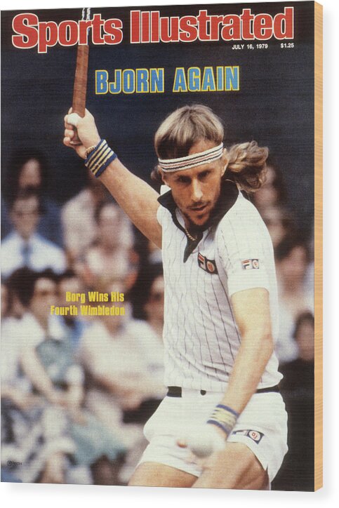 Magazine Cover Wood Print featuring the photograph Sweden Bjorn Borg, 1979 Wimbledon Sports Illustrated Cover by Sports Illustrated