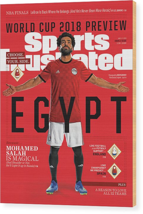 Magazine Cover Wood Print featuring the photograph Team Egypt Mohamed Salah, World Cup 2018 Preview Sports Illustrated Cover by Sports Illustrated