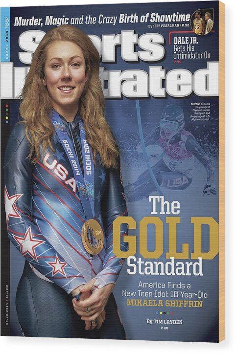 Magazine Cover Wood Print featuring the photograph The Gold Standard, America Finds A New Teen Idol Sports Illustrated Cover by Sports Illustrated